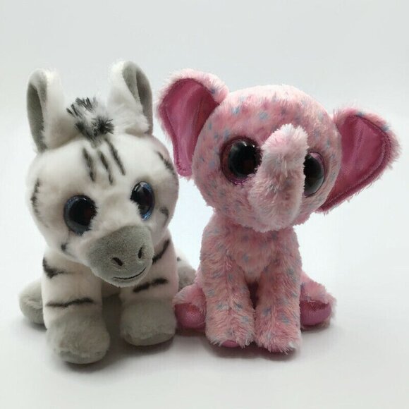 Ty Beanie Boos Jungle Animals Stripes Zebra Ellie Elephant Louie Lion Larry Lynx - Picture 7 of 12